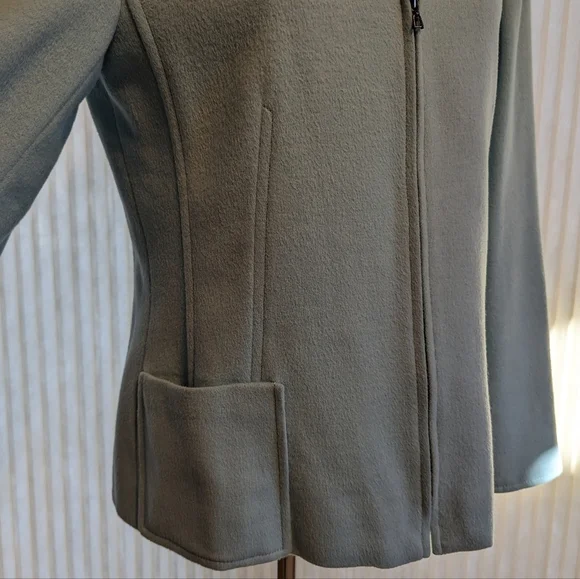 Vintage Women’s Light Blue Wool/Angora Coat Carlisle Size 8 Zip Front - Picture 4 of 16